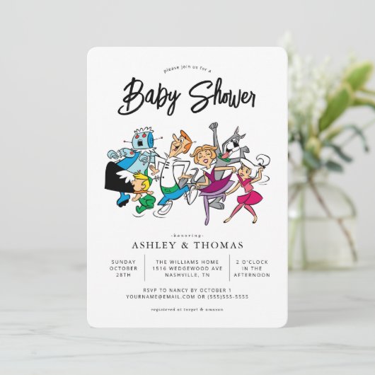 Het Baby shower van Jetsons Kaart (Staand voorkant)
