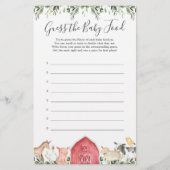 Het Baby shower van landbouwhuisdieren raadt het B (Voorkant)