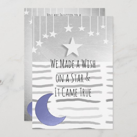 Het Baby shower van Moon Boy en Stars Kaart (Voorkant / Achterkant)