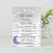 Het Baby shower van Moon Boy en Stars Kaart (Staand voorkant)