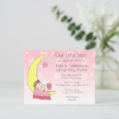 Het Baby shower van ons kleine Star Girl Briefkaart (Staand voorkant)