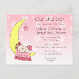 Het Baby shower van ons kleine Star Girl Briefkaart