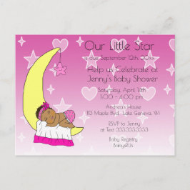 Het Baby shower van ons kleine Star Girl Briefkaart