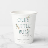 Het Baby shower van onze kleine blauwe dragonfly Papieren Bekers (Voorkant)