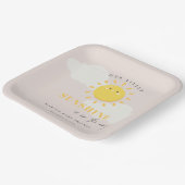 Het Baby shower van onze kleine zonnige blush-meis Papieren Bordje (Gebogen)