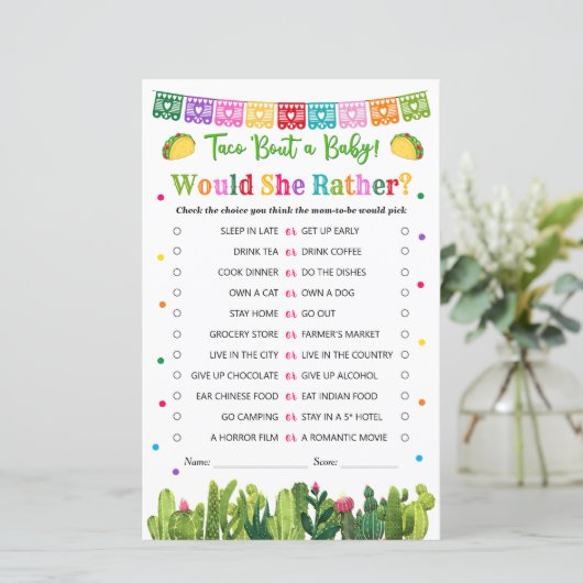 Het Baby shower van Taco zou ze liever niet het th (Staand voorkant)