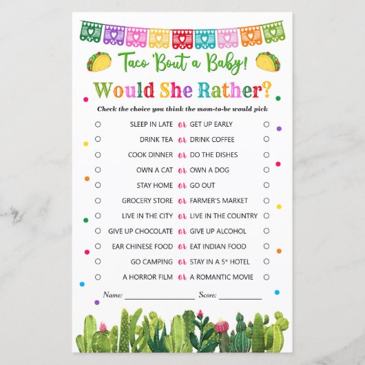 Het Baby shower van Taco zou ze liever niet het th (Voorkant)