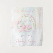 Het baby shower van Unicorn heet welkom bord Wandkleed (Voorkant)