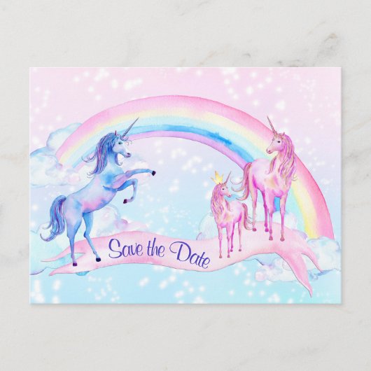 Het Baby shower van Unicorn van het deeg sparen de Briefkaart (Voorkant)