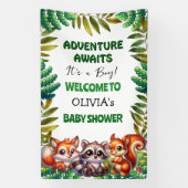Het Baby shower van Woodland Fox Boy komt eraan Spandoek (Verticaal)
