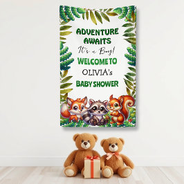 Het Baby shower van Woodland Fox Boy komt eraan Spandoek