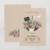 Het baby shower Vloeiend Eenvoudig Ontwerp nodigt  Kaart (Voorkant / Achterkant)