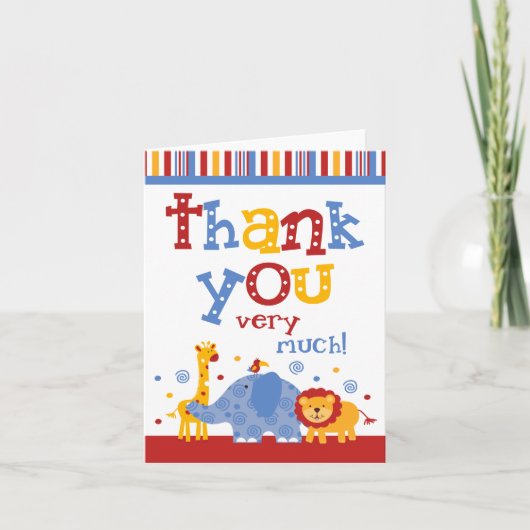 Het Baby van de safari dankt u Bedankkaart (Voorkant)