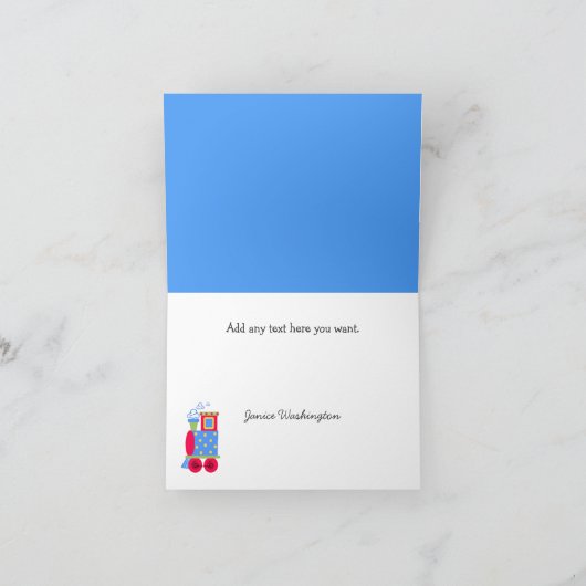 Het Baby van de Trein van het speelgoed dankt u Bedankkaart (Binnen)