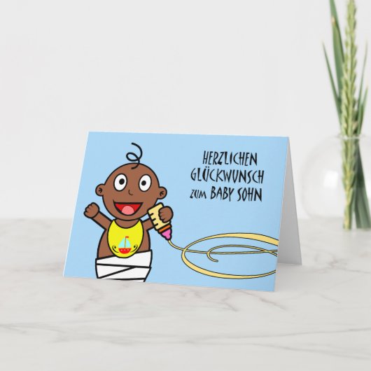 Het baby van Herzlichen glückwunsch zum sohn, Kaart (Voorkant)
