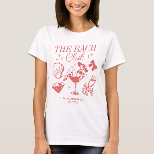 Het Bach Club Beach Bruiloft Afscheid van de Meisj T-shirt (Voorkant)