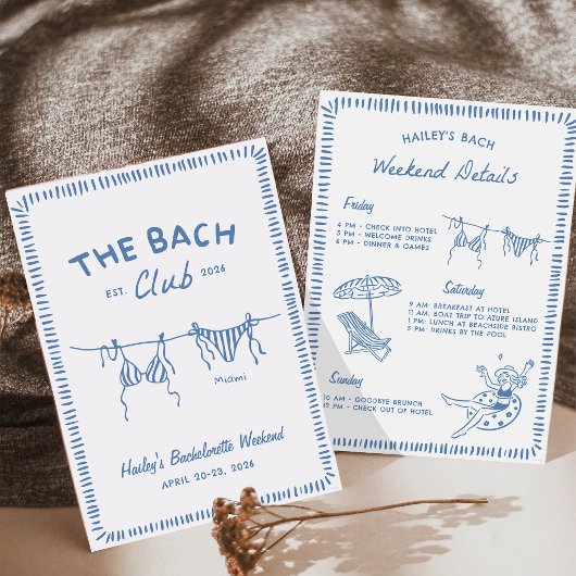 Het Bach Club vrijgezellenweekendprogramma Kaart