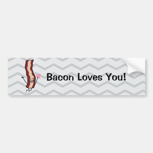 Het bacon houdt van u Valentijn! Bumpersticker (Voorkant)