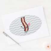 Het bacon houdt van u Valentijn! Ovale Sticker (Envelop)