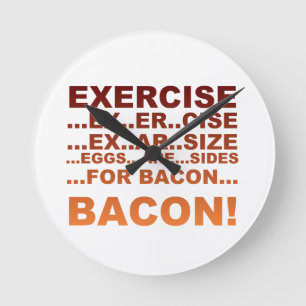 Het bacon van de oefening ronde klok