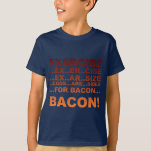 Het bacon van de oefening t-shirt
