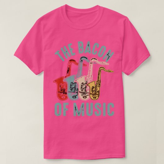Het Bacon van Muziekontwerp Saxofoon 1 T-shirt (Design voorkant)