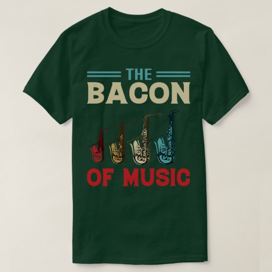Het Bacon van Muziekontwerp Saxofoon 3 T-shirt (Design voorkant)