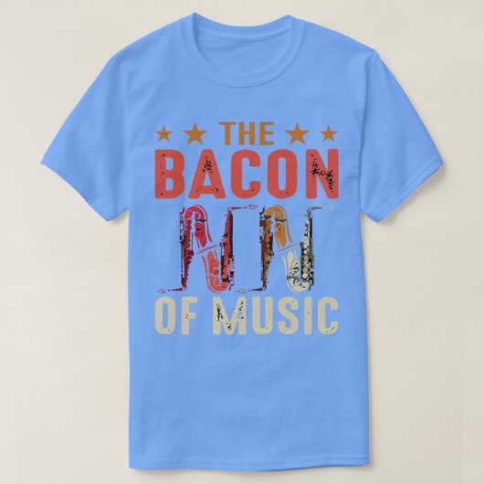 Het Bacon van Muziekontwerp Saxofoon 4 T-shirt (Design voorkant)