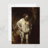 Het Baden van de vrouw in een Stroom, 1654 Briefkaart (Voorkant / Achterkant)