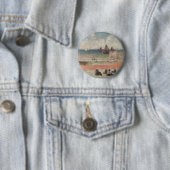Het baden van Dieppe van Paul Gauguin Ronde Button 5,7 Cm (In situ)
