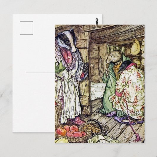 "Het Badgerhuis" van Arthur Rackham Briefkaart (Voorkant / Achterkant)