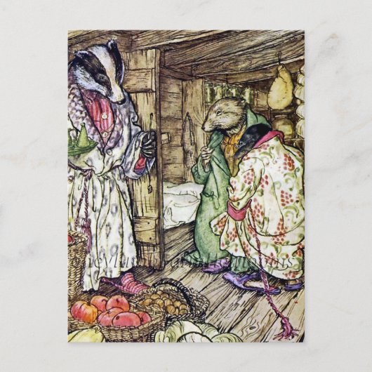 "Het Badgerhuis" van Arthur Rackham Briefkaart (Voorkant)