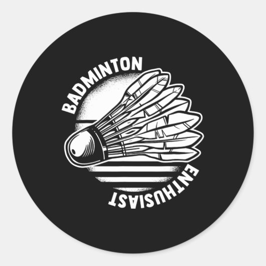 Het Badminton Enthusiast Shuttle Badminton Racket Ronde Sticker (Voorkant)