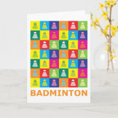 Het Badminton van het pop-art Kaart (Gele Bloem)