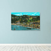 Het badstrand op Avalon, Catalina Canvas Afdruk (Insitu (Houten vloer))
