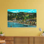 Het badstrand op Avalon, Catalina Canvas Afdruk (Insitu (Woonkamer))