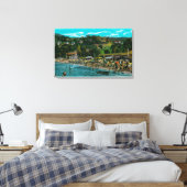 Het badstrand op Avalon, Catalina Canvas Afdruk (Insitu (Slaapkamer))