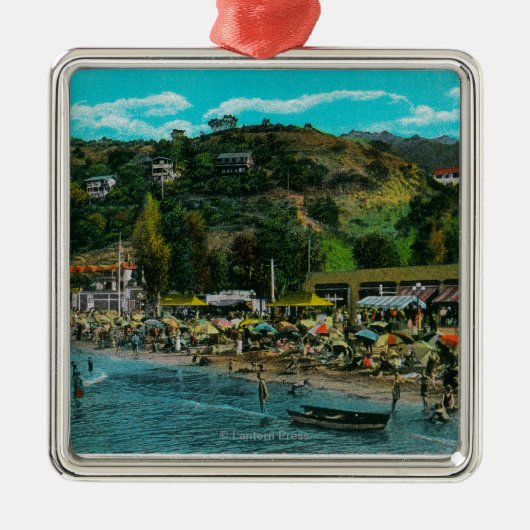 Het badstrand op Avalon, Catalina Metalen Ornament (Voorkant)