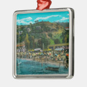 Het badstrand op Avalon, Catalina Metalen Ornament (Links)