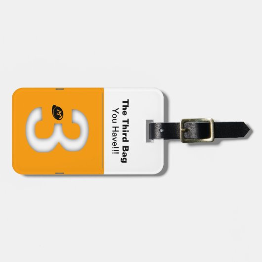 Het Bagagelabel Aangepast monogram voor de derde t (Voorkant horizontaal)