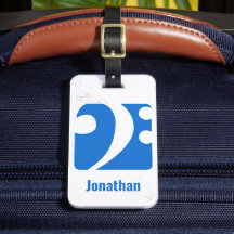 Het Bagagelabel Blauw Bass Clef Music-symbool wiss