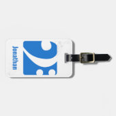 Het Bagagelabel Blauw Bass Clef Music-symbool wiss (Voorkant horizontaal)