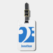 Het Bagagelabel Blauw Bass Clef Music-symbool wiss (Voorkant verticaal)