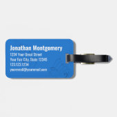 Het Bagagelabel Blauw Bass Clef Music-symbool wiss (Achterkant horizontaal)