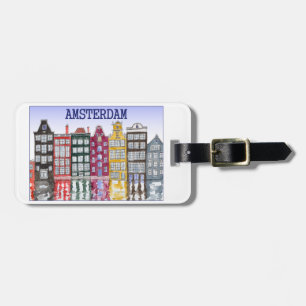 Het Bagagelabel van Amsterdam met Originele Illust