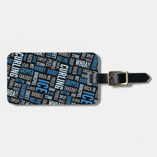 Het Bagagelabel van het Jargon van de curling - Bl (Voorkant horizontaal)