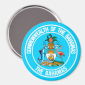Het Bahamas Round Emblem Magneet (Voorkant / Achterkant)
