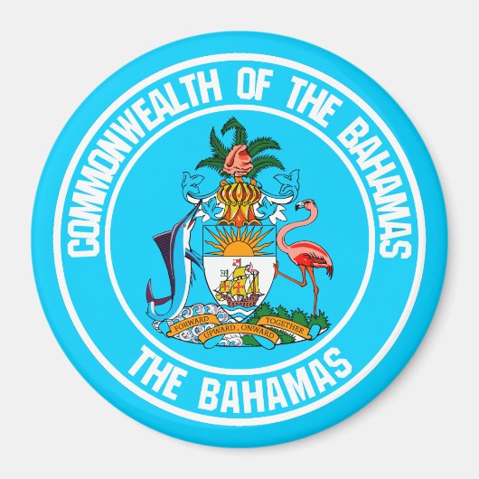 Het Bahamas Round Emblem Magneet (Voorkant)
