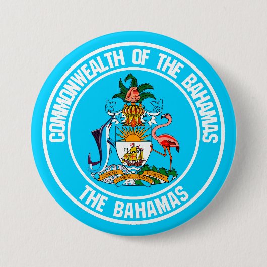 Het Bahamas Round Emblem Ronde Button 7,6 Cm (Voorkant)