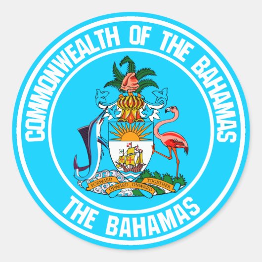 Het Bahamas Round Emblem Ronde Sticker (Voorkant)
